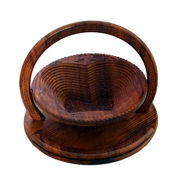 Apple Shape Wooden Fruit Basket