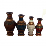 Wooden Colorful Vase Flower Set