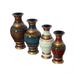 Wooden Colorful Vase Flower Set