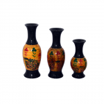Wooden Colorful Vase Flower Set